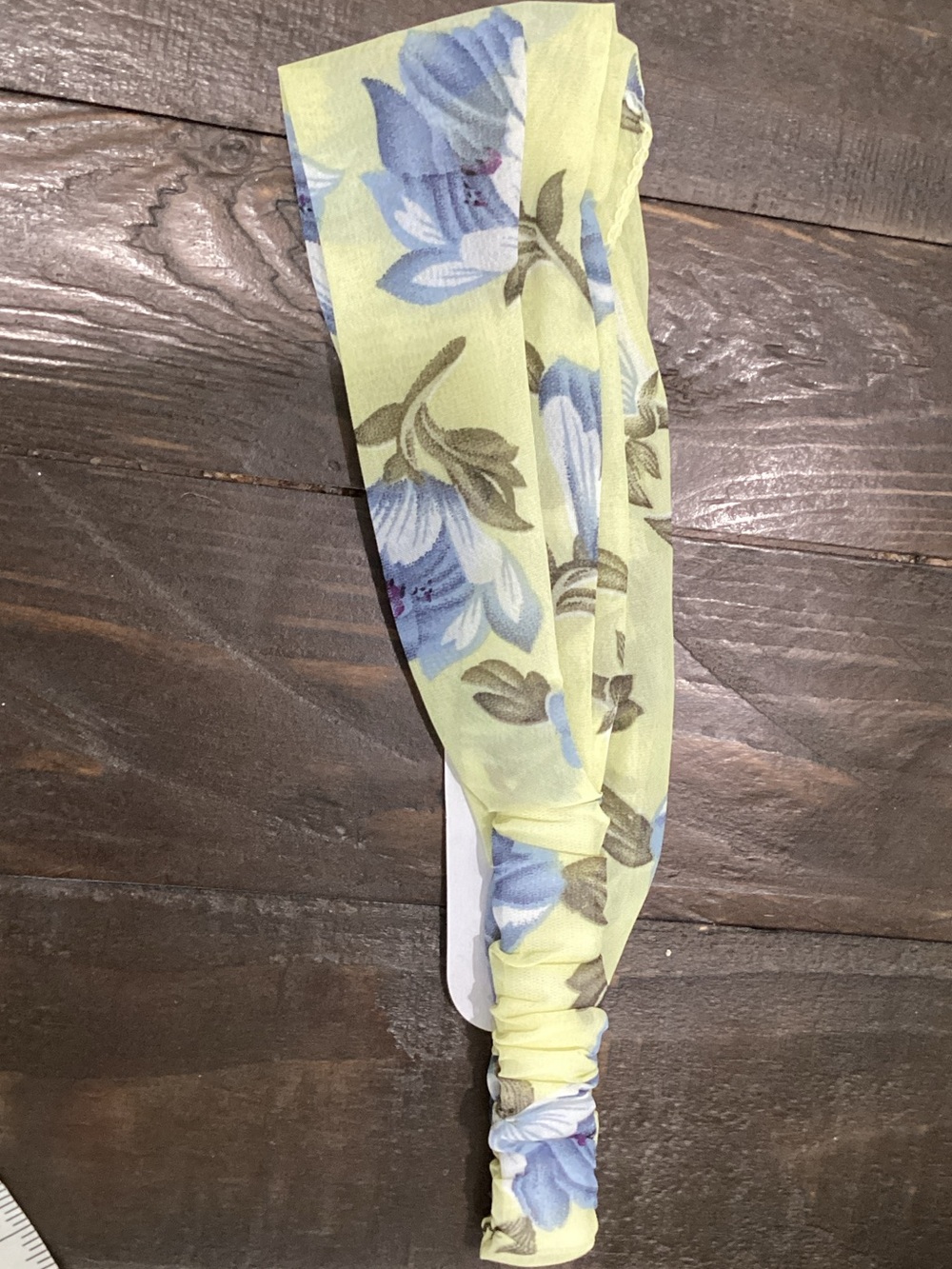 Girls Yellow Floral Headband with Blue Flowers